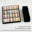12 Pair Colorful Jhumki Earrings with Premium Velvet Earring Box